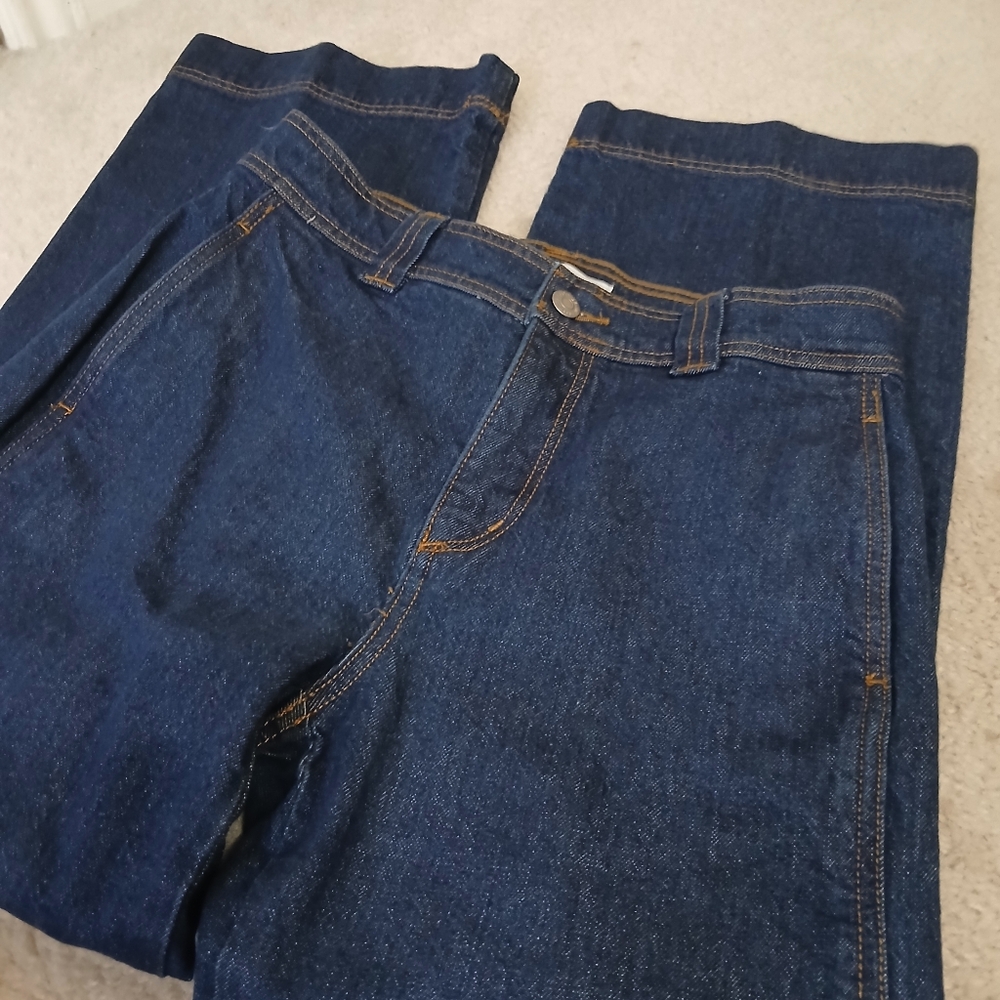 NWOT LOFT WIDE LEG JEANS, DARK WASH, 26P, 2P